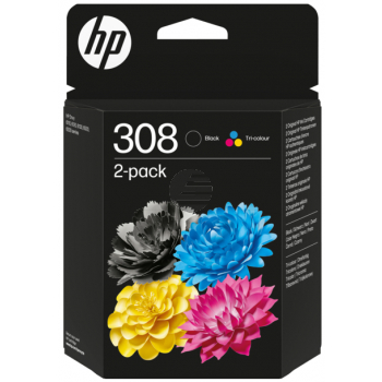 HP Tintendruckkopf cyan/magenta/gelb, schwarz (6L6S6UE, 308)