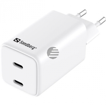 SANDBERG AC CHARGER DUAL USB-C PD65W EU 441-56 weiss