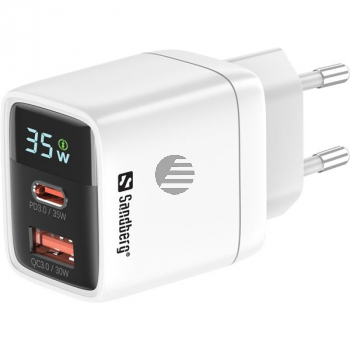 SANDBERG 2IN1 CHARGER 1xUSB-C 1xUSB 35W 441-52 weiss