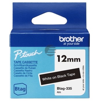 Brother Schriftbandkassette weiß/schwarz (Btag-335)