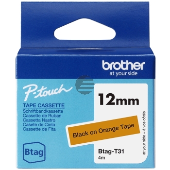 Brother Schriftbandkassette schwarz/orange (Btag-T31)