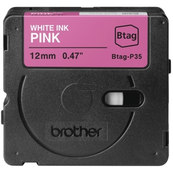 Brother Schriftbandkassette weiß/pink (Btag-P35)