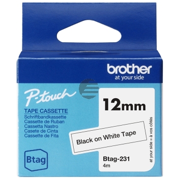 Brother Schriftbandkassette schwarz/weiß (Btag-231)