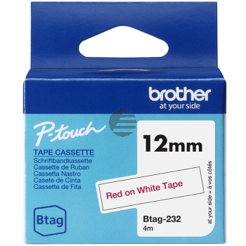 Brother Schriftbandkassette rot/weiß (Btag-232)