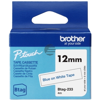 Brother Schriftbandkassette blau/weiß (Btag-233)