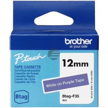 Brother Schriftbandkassette weiß/lila (BTAG-F35)