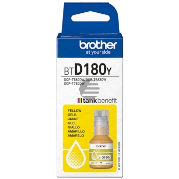 Brother Tintennachfüllfläschchen (tankbenefit) gelb (BT-D180Y)