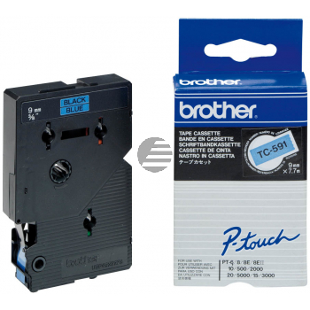 Brother Schriftbandkassette schwarz/blau (TC-591)