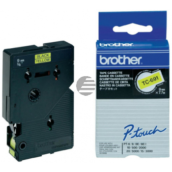 Brother Schriftbandkassette schwarz/gelb (TC-691)