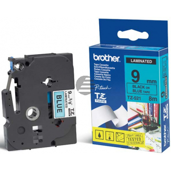 Brother Schriftbandkassette schwarz/blau (TZE-521)