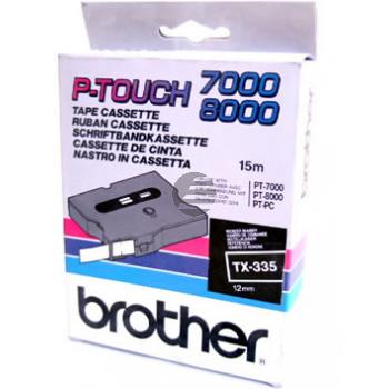 Brother Schriftbandkassette weiß/schwarz (TX-335)