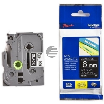 Brother Schriftbandkassette weiß/schwarz (TZE-315)