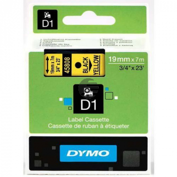 Dymo Schriftbandkassette schwarz/gelb (45808)