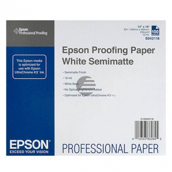Epson Proofing Paper White Semimatte DIN A3+ 100 Seiten weiß (C13S042118) Epson Proofing Paper White Semimatte DIN A3+ 100 Seiten weiß (C13S042118)