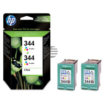 HP Tintenpatrone 2 x 3-farbig HC (C9505EE, 344)
