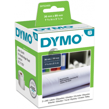 Dymo Adress-Etiketten weiß 36mm x 89mm (S0722400, 99012)