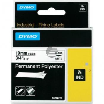 Dymo permanentes Polyesterband 19mm schwarz/weiß (18765)