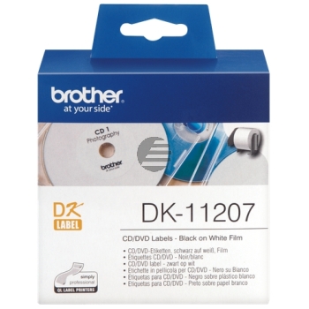 Brother CD-/DVD -Etiketten (weiß) weiß Ø 58mm (DK-11207)