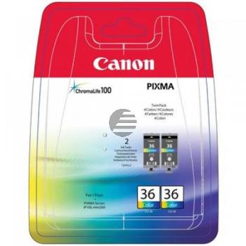Canon Tintenpatrone 2 x schwarz/cyan/magenta/gelb (1511B018, CLI-36) Canon Tintenpatrone 2 x schwarz/cyan/magenta/gelb (1511B018, CLI-36)