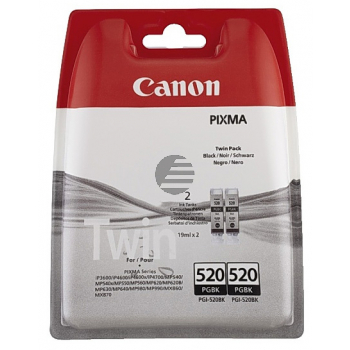 Canon Tintenpatrone 2 x schwarz (2932B012, PGI-520PGBK)