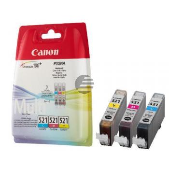 Canon Tintenpatrone gelb, magenta, cyan (2934B011, CLI-521C, CLI-521M, CLI-521Y)