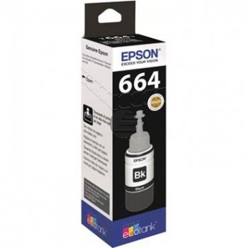 Epson Tintennachfüllfläschchen schwarz (C13T664140, 664)