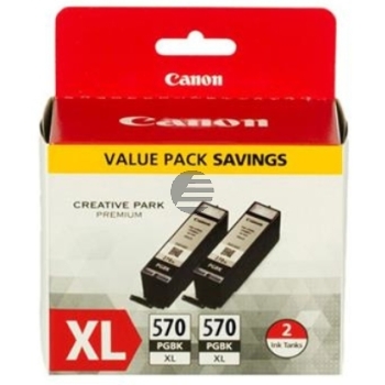 Canon Tintenpatrone 2 x photo schwarz HC (0318C007, PGI-570XLPGBK)