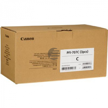 Canon Tintenpatrone 3 x cyan HC (9822B003, PFI-707C)