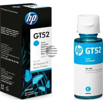 HP Tintennachfüllfläschchen cyan (M0H54AE, GT52)