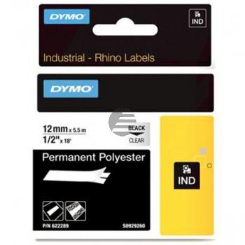 Dymo permanentes Polyesterband 12mm schwarz/metallic (622289)