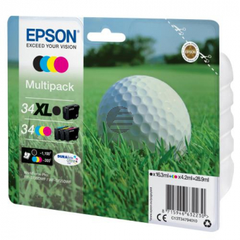 Epson Tintenpatrone gelb, magenta, schwarz, cyan HC (C13T34794010, T3479)