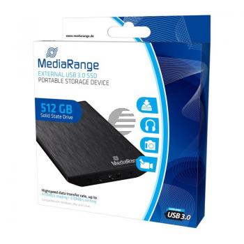 MEDIARANGE SSD FESTPLATTE EXTERN 512GB MR992 USB 3.0 schwarz
