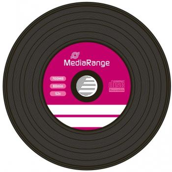 MEDIARANGE CDR80 700MB 52x (50) SP MR225 Spindel Vinyl Retro Disk schwarz