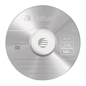 VERBATIM DVD+RW 4.7GB 4x (10) SP 43488 Spindel matt silber