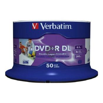 VERBATIM DVD+R 8.5GB 8x (50) CB WEISS 43703 Cake Box tintenstrahlbedruckbar