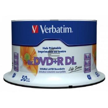 VERBATIM DVD+R 8.5GB DL 8x (50) CB 97693 Cake Box tintenstrahlbedruckbar
