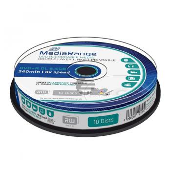 MEDIAR DVD+R DL 8.5GB 8x (10) CB WEISS MR468 Cake Box tintenstrahlbedruckbar