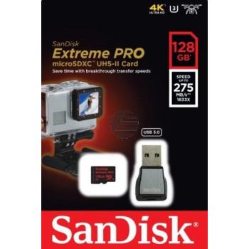 SANDISK MICRO SDHX SPEICHERKARTE 128GB SDSQXPJ-128G-GN6M3 mit USB 3.0 Adapter