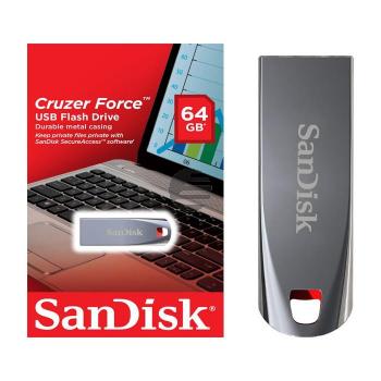 SANDISK CRUZER FORCE USB STICK 64GB SDCZ71-064G-B35 USB 2.0 anthrazit