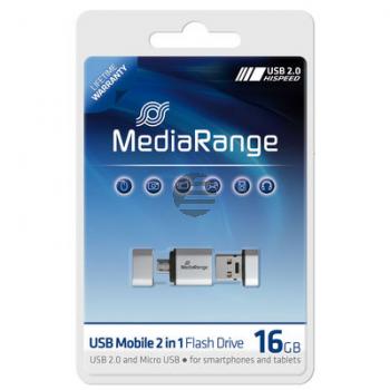 MEDIARANGE OTG USB STICK 16GB MR931 USB Mobil 2in1 silber