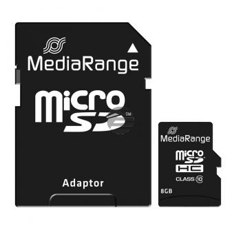 MEDIARANGE SDHC SPEICHERKARTE 8GB MR957 Klasse 10 mit SD Adapter