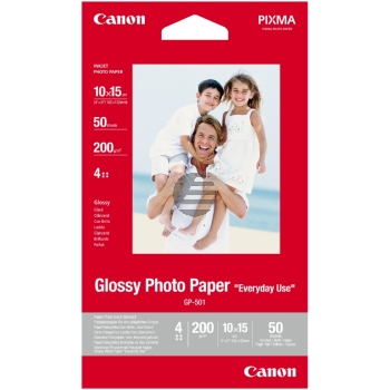 Canon Fotopapier glänzend 50 Blatt 10 x 15 cm 200 g/m² (0775B081) Canon Fotopapier glänzend 50 Blatt 10 x 15 cm 200 g/m² (0775B081)