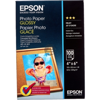 Epson Fotopapier glänzend 100 Blatt 10 x 15 cm 200 g/m² (C13S042548)