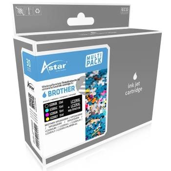 Astar Tintenpatrone gelb, magenta, schwarz, cyan HC (AS44562) ersetzt LC-225XLC, LC-225XLM, LC-225XLY, LC-229XLBK
