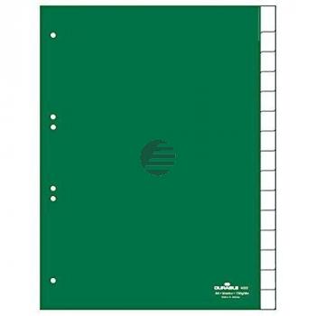 Durable Register A4 hoch PP grün 15-teilig blanko