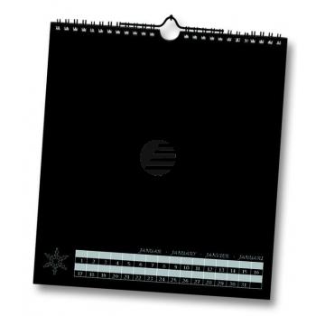 Folia Bastel-Dauerkalender schwarz/silber 23 x 20 cm