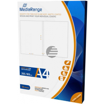 Mediarange DVD Inlay 7 mm (50) A4 130 g/qm weiß