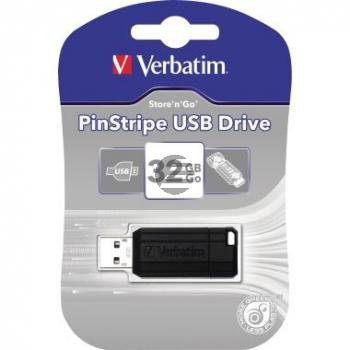 Verbatim USB Drive 32 GB USB 2.0 Pin Stripe mit Schiebemecha- nismus
