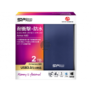 SP Armor A80 2.5 HDD 2 TB USB 3.0 blue