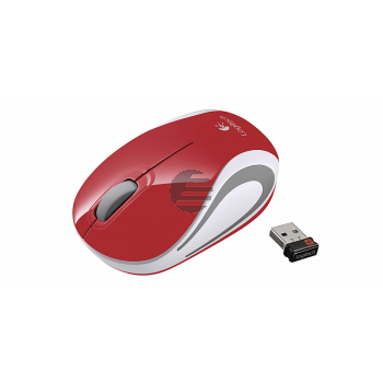 Logitech M187 Maus cordless Mini Mouse USB red
